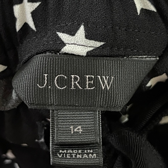 J. Crew crepe elastic waist straight leg pant, star print, size 14 - Picture 6 of 6